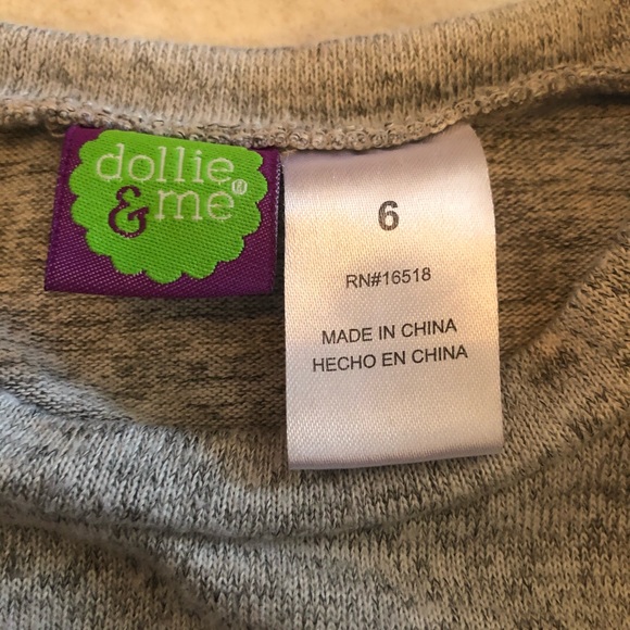 Girls Grey Shirt w/ Star Design and Black Jeggings Outfit - Picture 7 of 7